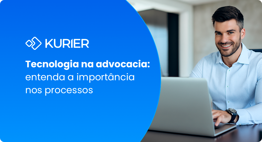Tecnologia na advocacia: profissional utilizando notebook em escritório – Kurier Tecnologia
